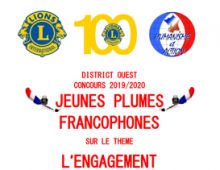 Prix Lions - District Ouest des Jeunes Plumes Francophones 2019-2020